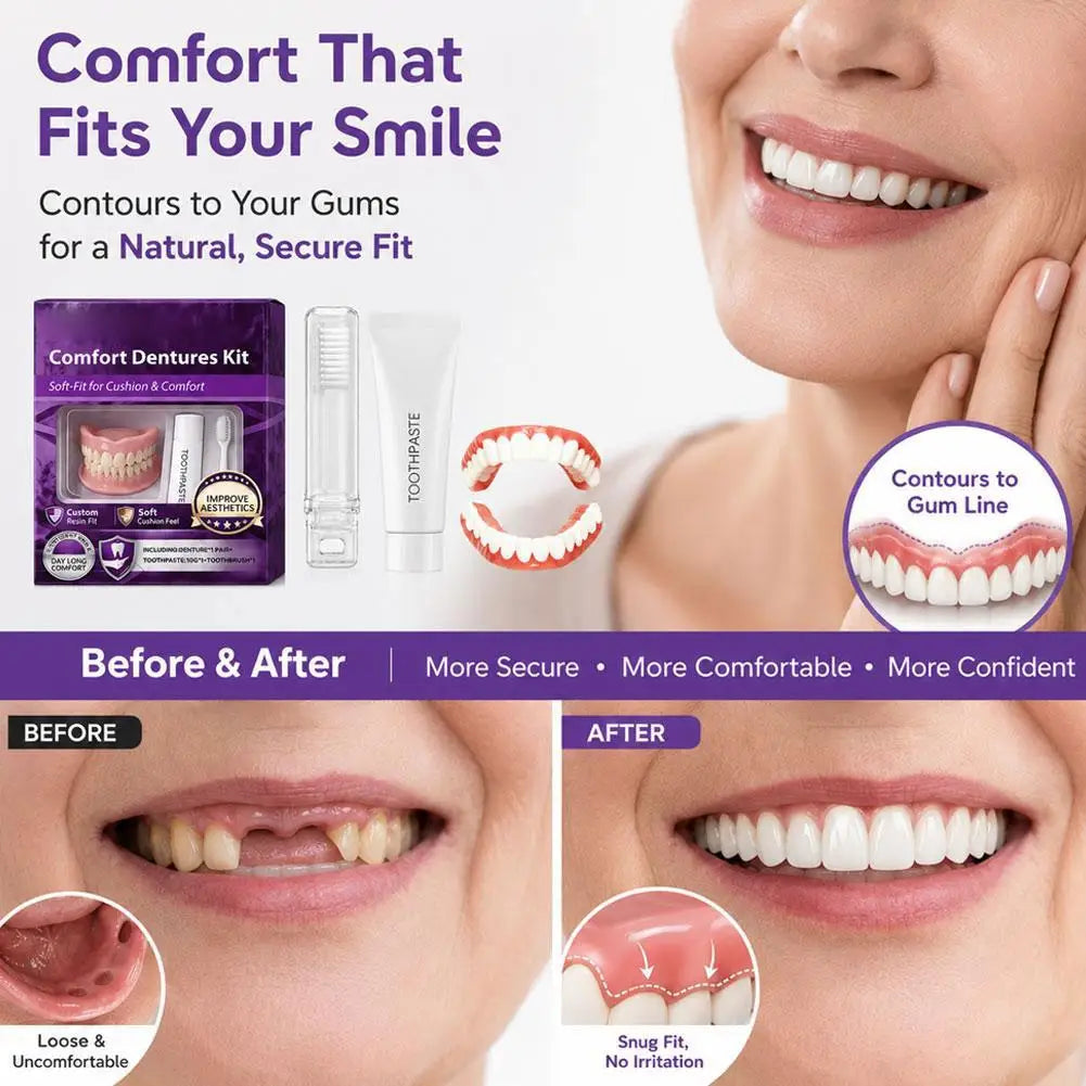 Moldable Silicone Dentures for Seniors – Custom Fit False Teeth