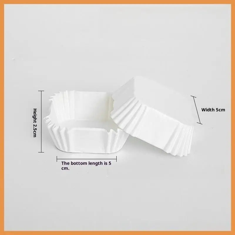 Square Mooncake Paper Liners 100/220Pcs – Oil-Proof Brownie Cups