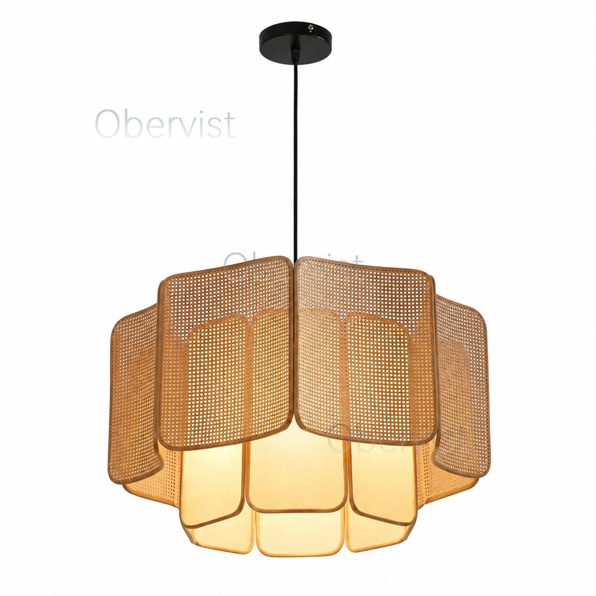 Wabi Sabi Rattan Pendant Light – Boho Hanging Ceiling Lamp