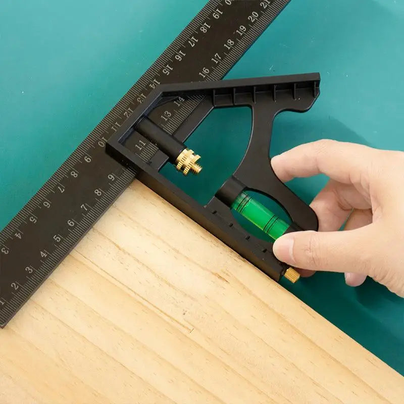 Adjustable Combination Square Ruler 15/20/25cm – Bubble Level