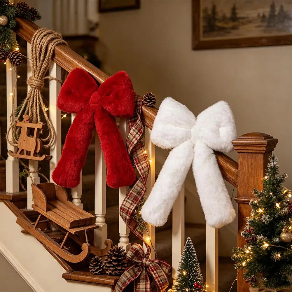Velvet Bow Christmas Ornament – Tree Topper & Hanging Decor