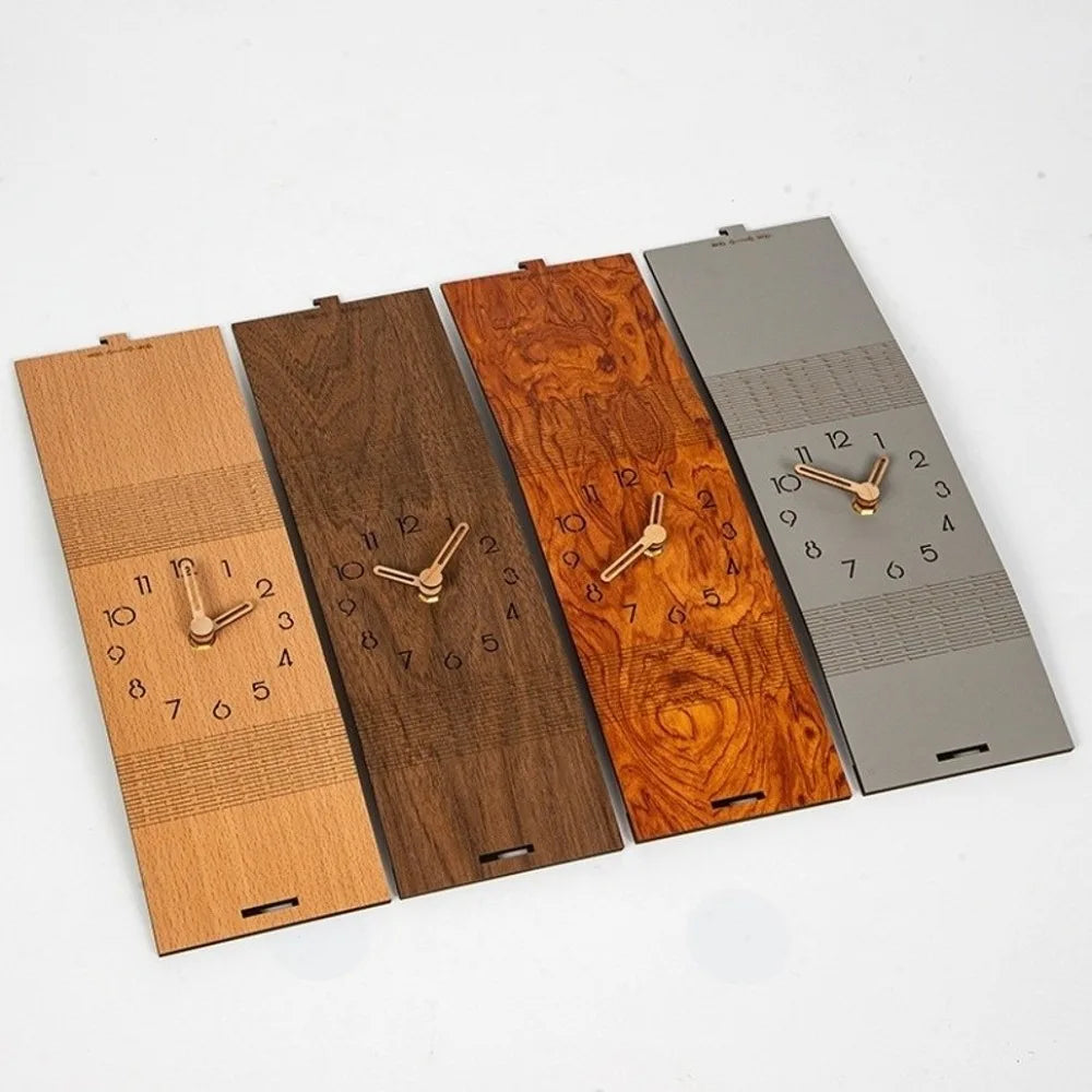 Silent Wood Desk Clock – Analog Battery Powered Table Clock
