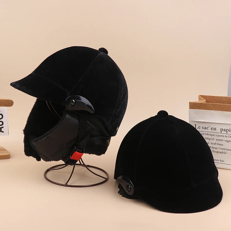 Unisex Equestrian Riding Helmet – Adjustable ABS Velvet Cap