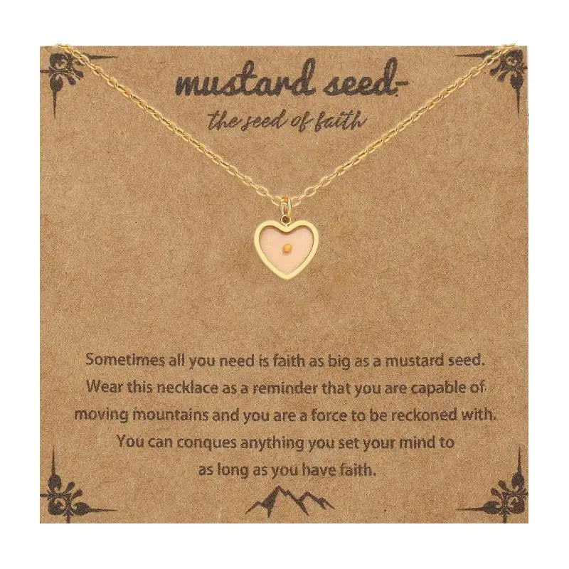 Mustard Seed Faith Pendant Necklace | Gold & Silver Stainless Steel