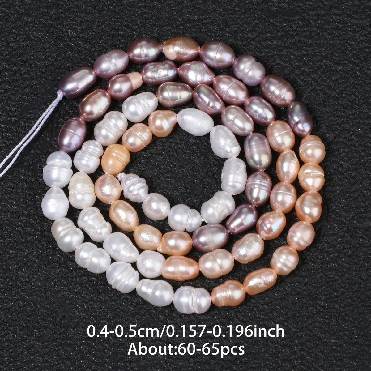 Natural Freshwater Pearl Loose Beads – Pink White Purple Rice Shape