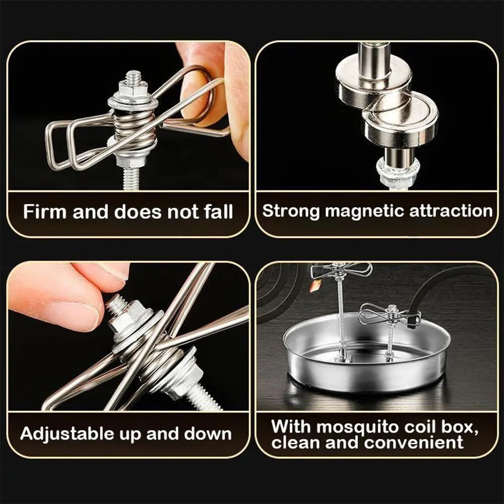 Stainless Steel Mosquito Coil Holder & Incense Clip Ash Tray