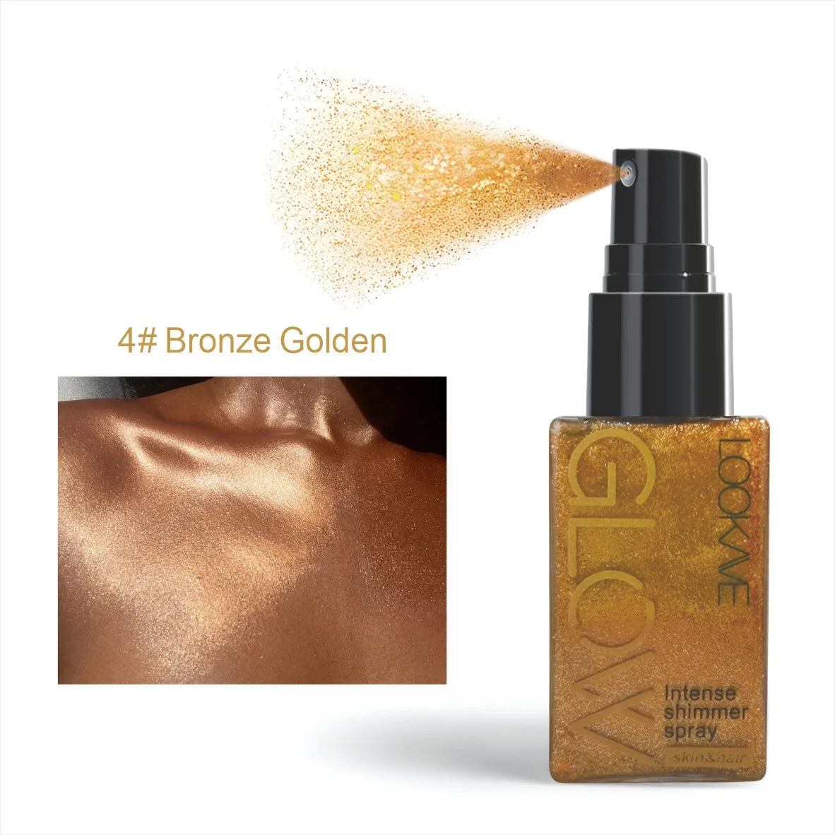 Shimmer Oil Spray – Gold Bronze Body & Face Liquid Highlighter