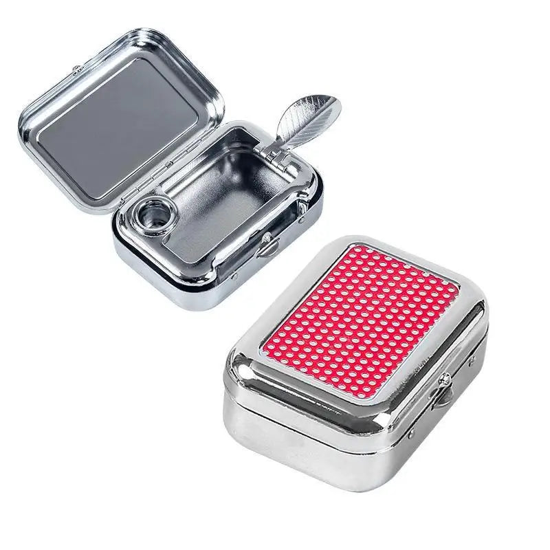 Stainless Steel Pocket Ashtray – Sealed Lid for Travel & Camping