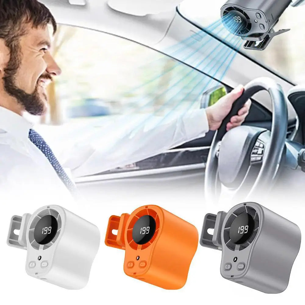 USB Rechargeable Clip-On Portable Fan | LED Display 360°