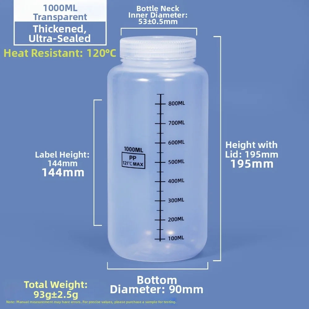 Wide Mouth Reagent Bottle Transparent Plastic 30–1000ml