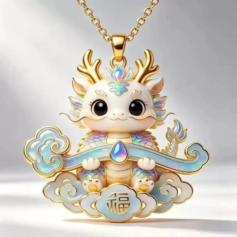 Nine Tailed Fox Enamel Pendant Necklace – Chinese Style Gift