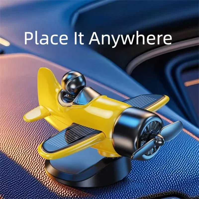 Solar Rotating Airplane Car Dashboard Ornament | 360° Spin
