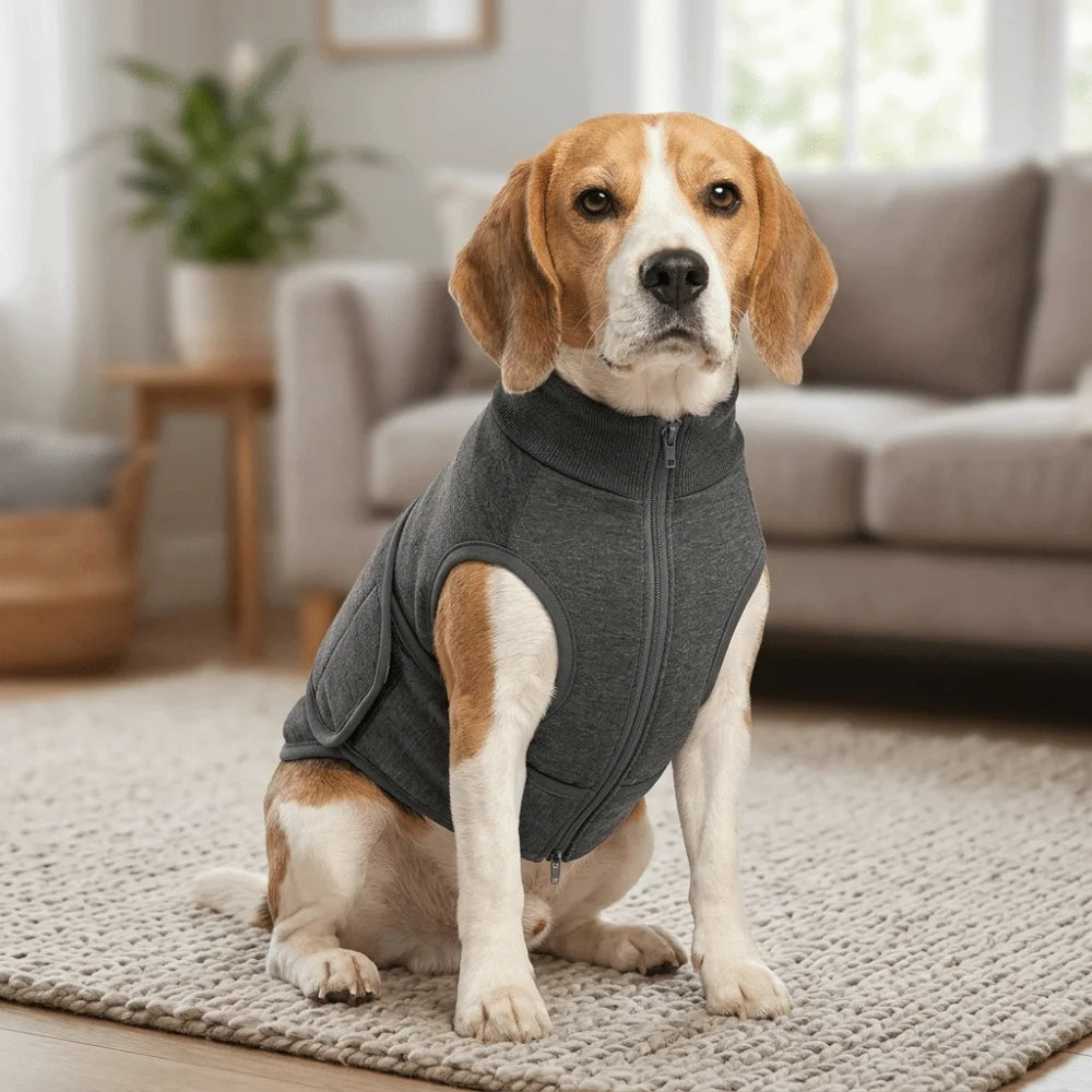 Soft Dog Calming Vest – Adjustable Anxiety Wrap Shirt