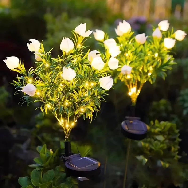 Solar LED Flower Garden Stake Lights – IP65 Waterproof Outdoor