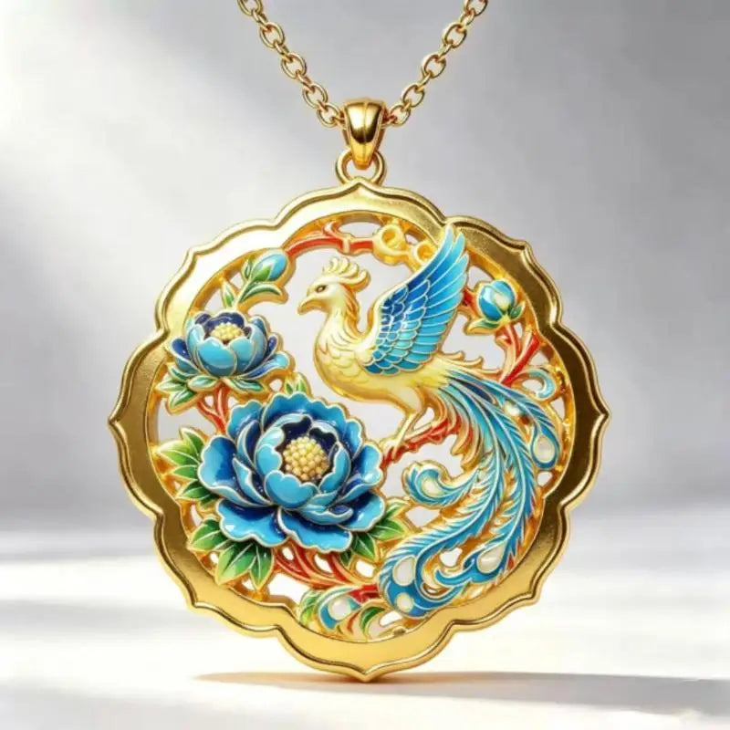 Nine Tailed Fox Enamel Pendant Necklace – Chinese Style Gift
