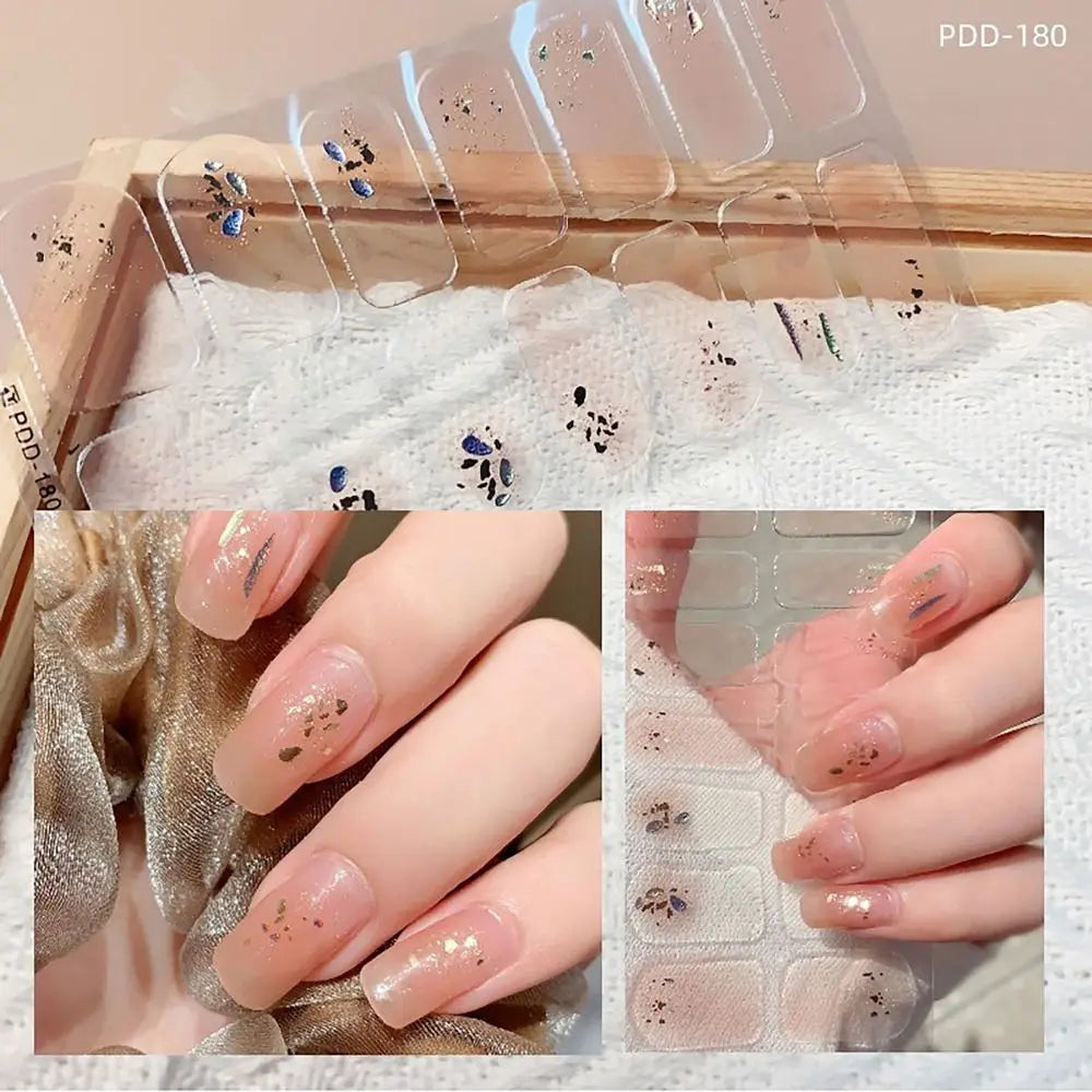 Semi-Cured Gel Nail Stickers | Floral Full Cover Nail Art Strips