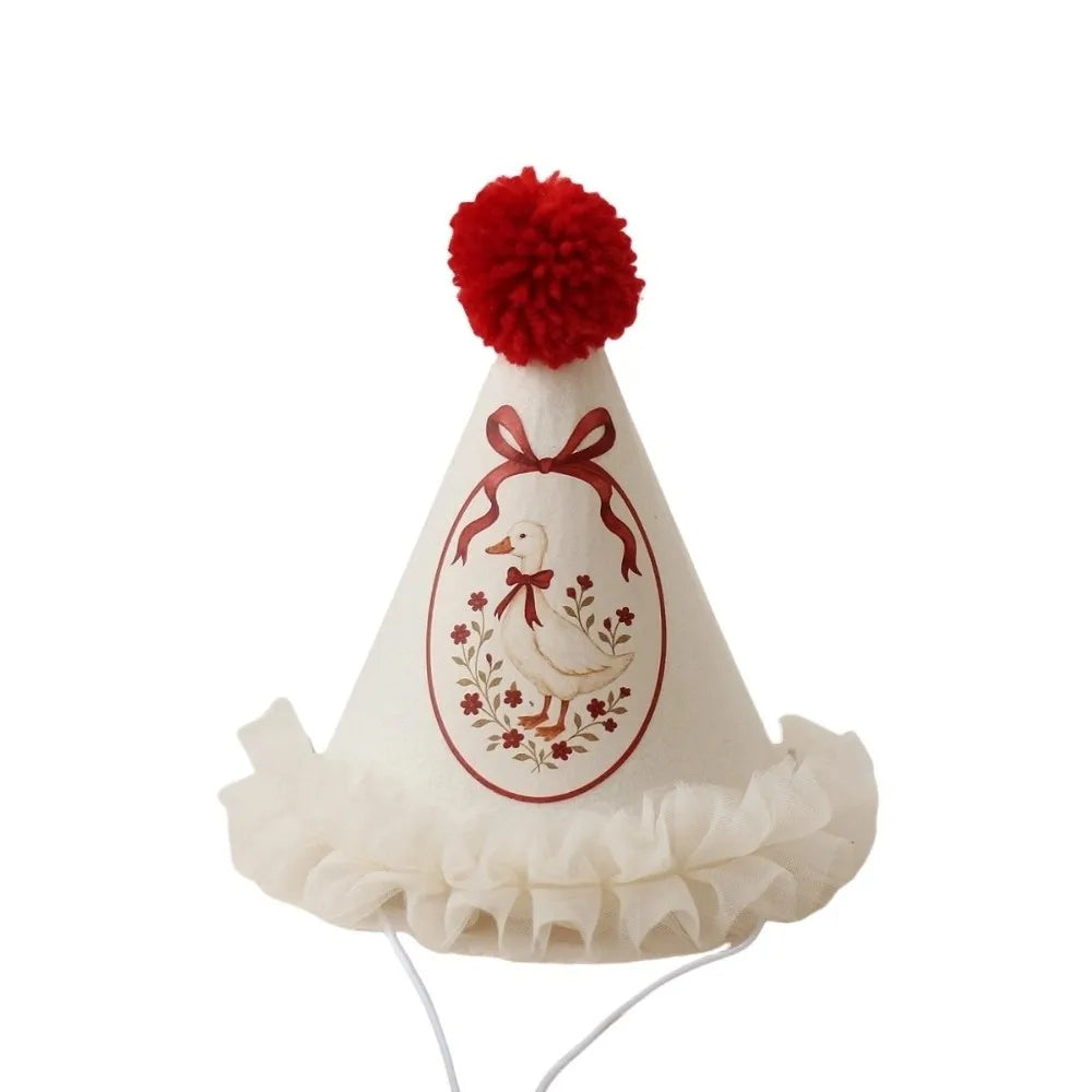Princess Birthday Hat – Lace Wool Ball Cap for Girls & Photos