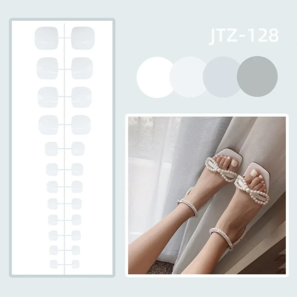 24-Pack Press-On Fake Toenails – Full Cover Acrylic Tips