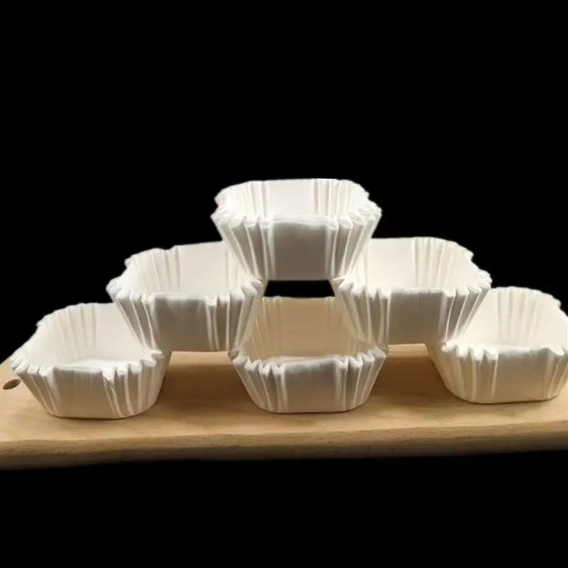 Square Mooncake Paper Liners 100/220Pcs – Oil-Proof Brownie Cups