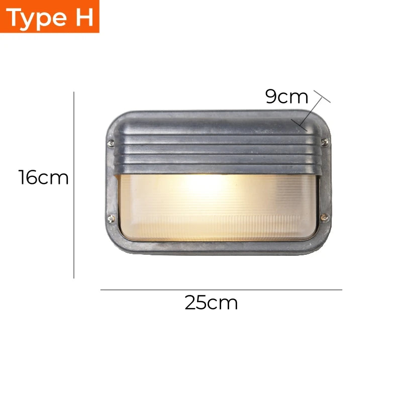 Retro Industrial LED Wall Sconce IP65 Waterproof E27 Glass