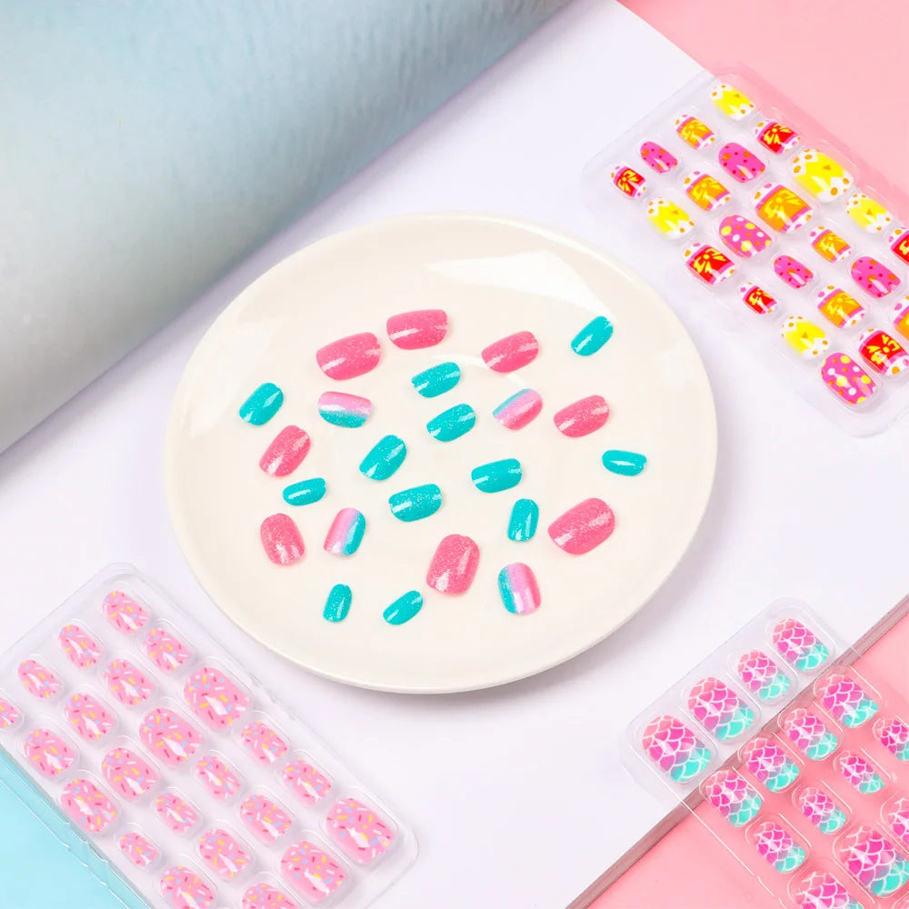 Y2K Press-On False Nails – 24-Piece Wearable Fake Nail Tips