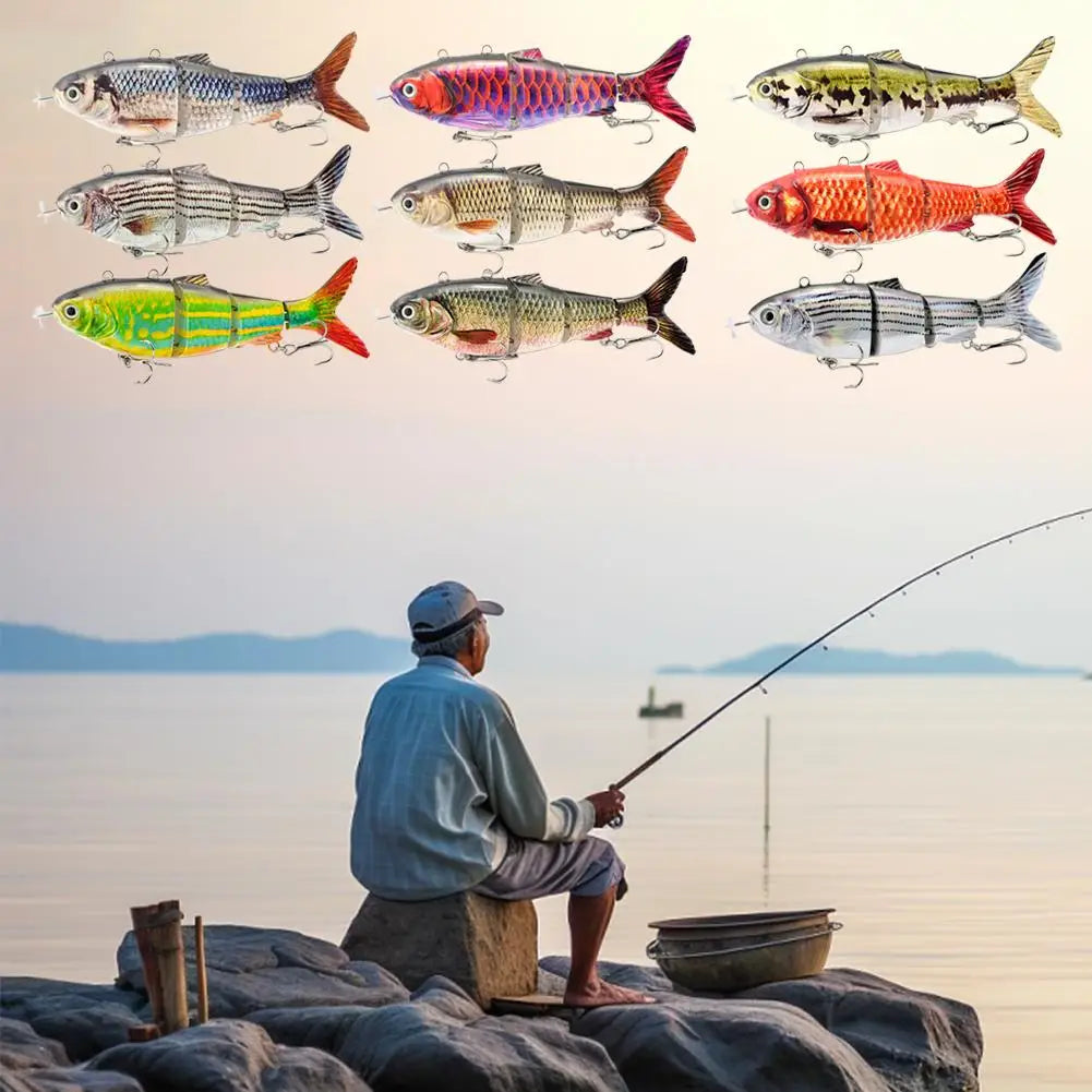 3D Robotic Electric Fishing Lure – USB Rechargeable, 4 Swim Modes