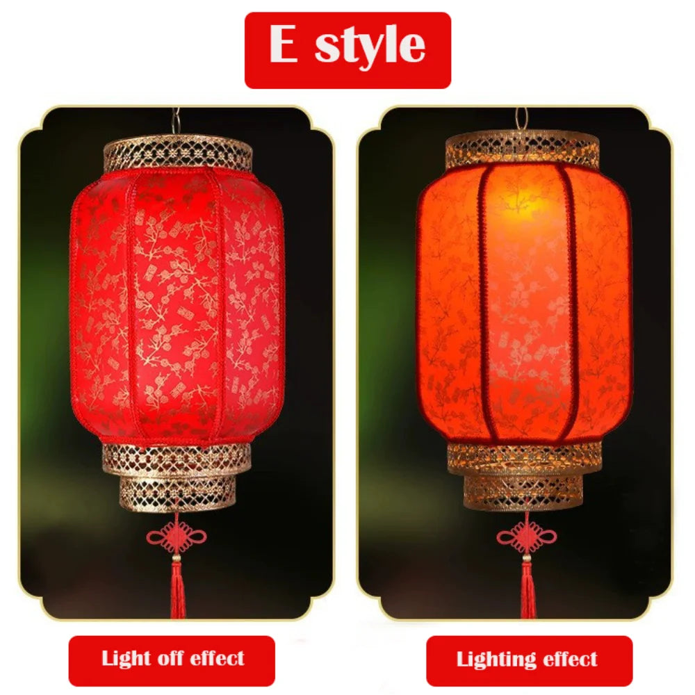 Antiqued Waterproof Red Chinese Lantern | New Year Décor