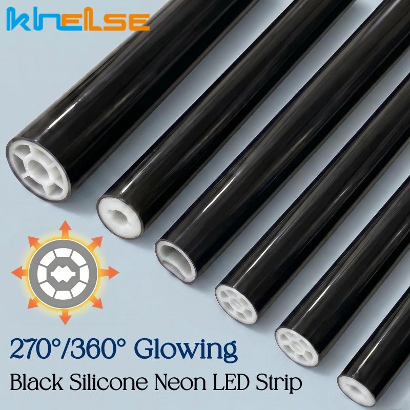 Round Black Silicone Neon Tube Diffuser – WS2811 WS2812B