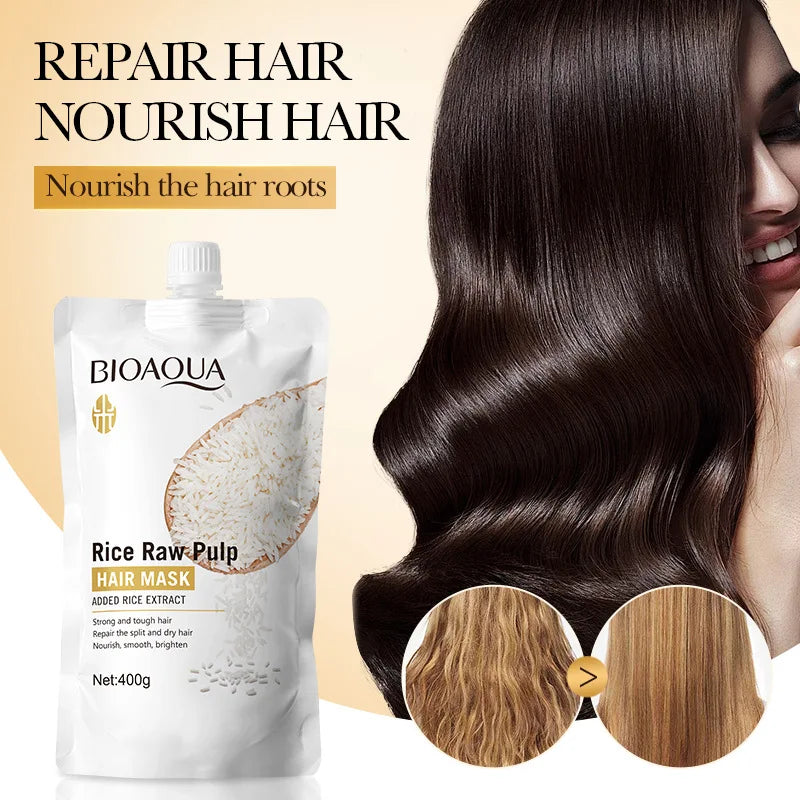 Rice Puree Hair Mask 400g – Nourish, Smooth & Tame Frizz