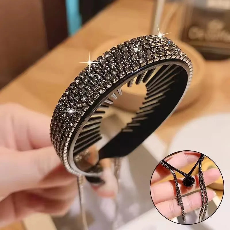 Women's Rhinestone Tassel Hair Claw Clip & Headband