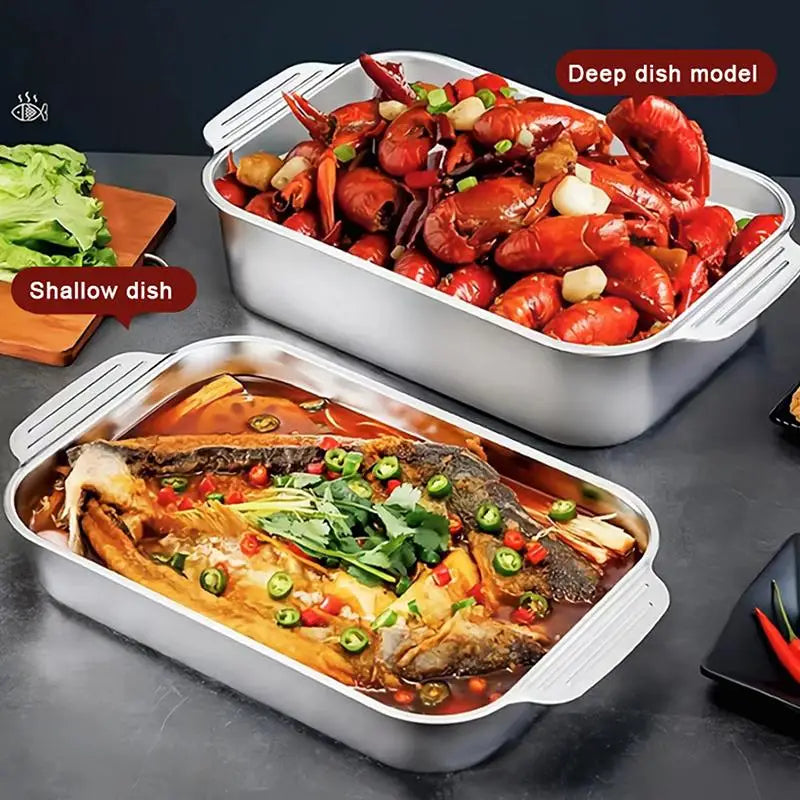Stainless Steel Baking Pan with Lid – Deep Dish Cookware
