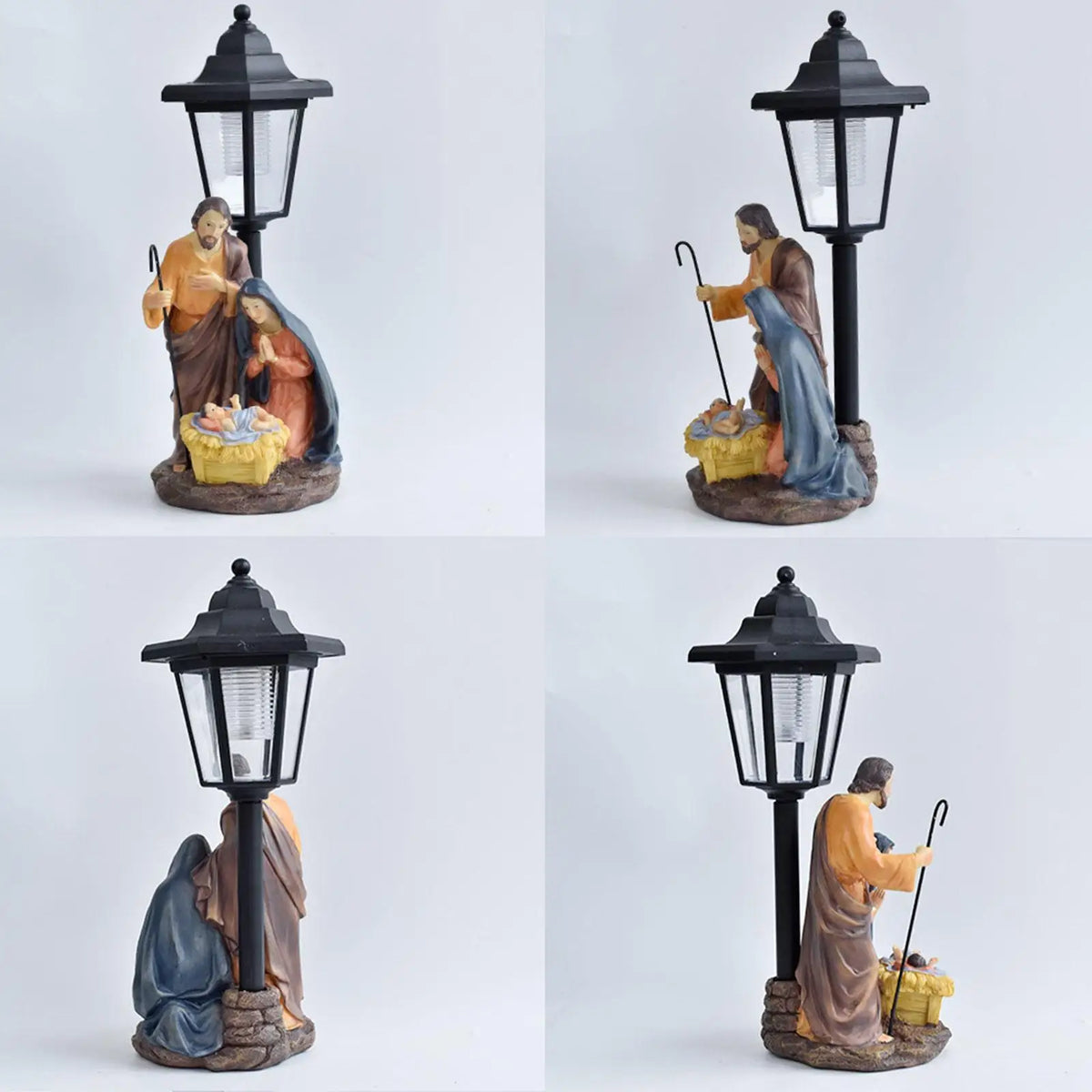 Nativity Scene Solar Light Statue – Waterproof Resin Garden Décor
