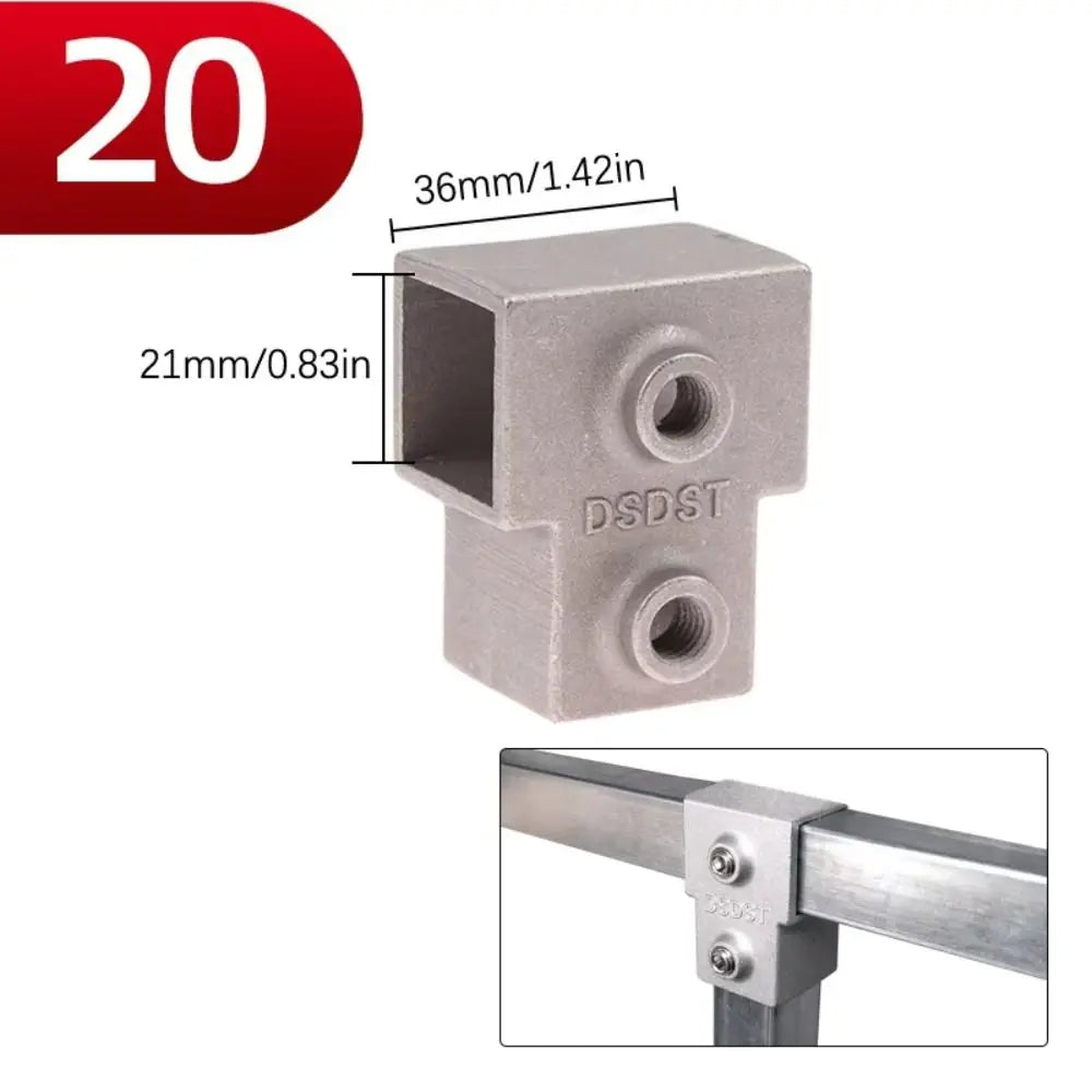 Aluminum Alloy Square Tube Pipe Clamp Connector | 3 Sizes