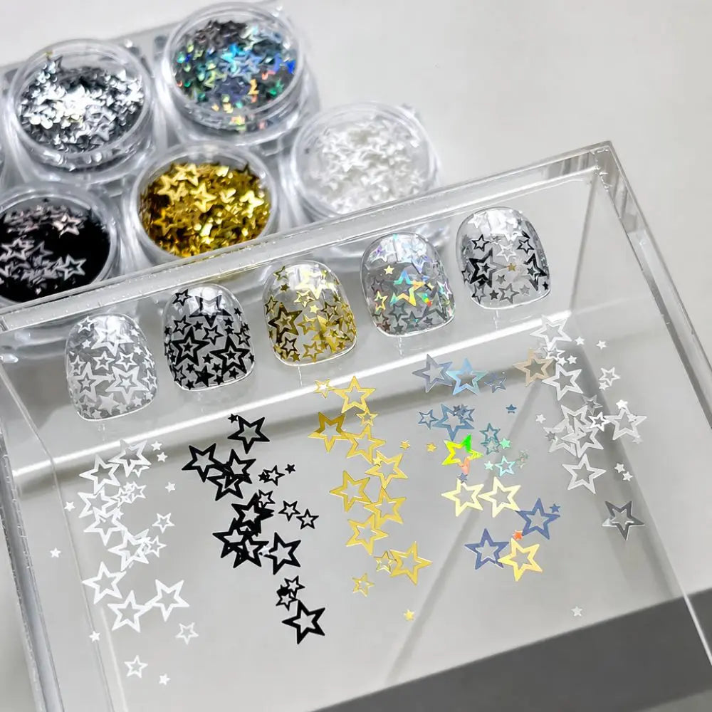Star Glitter Nail Charms – Crystal Sequin DIY Nail Art Decor