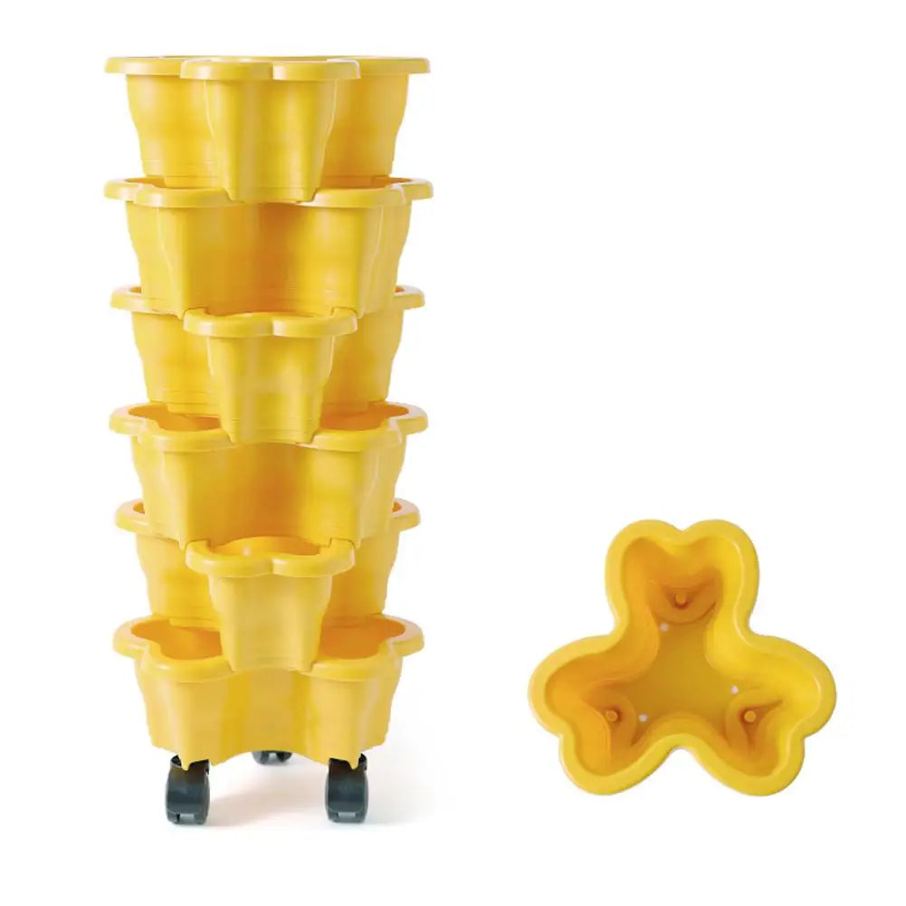 6-Tier Vertical Stackable Planter Tower for Herbs & Strawberries