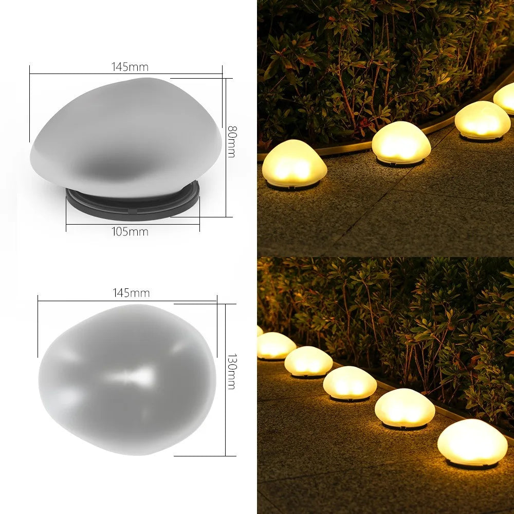 Solar Pebble Garden Lights – Waterproof Fake Rock Pathway Lamp