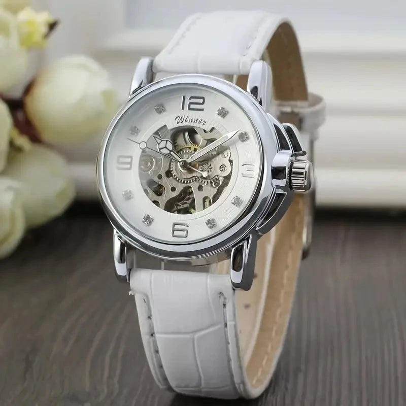 Women's Hollow-Out Automatic Mechanical Watch | Crystal Dial