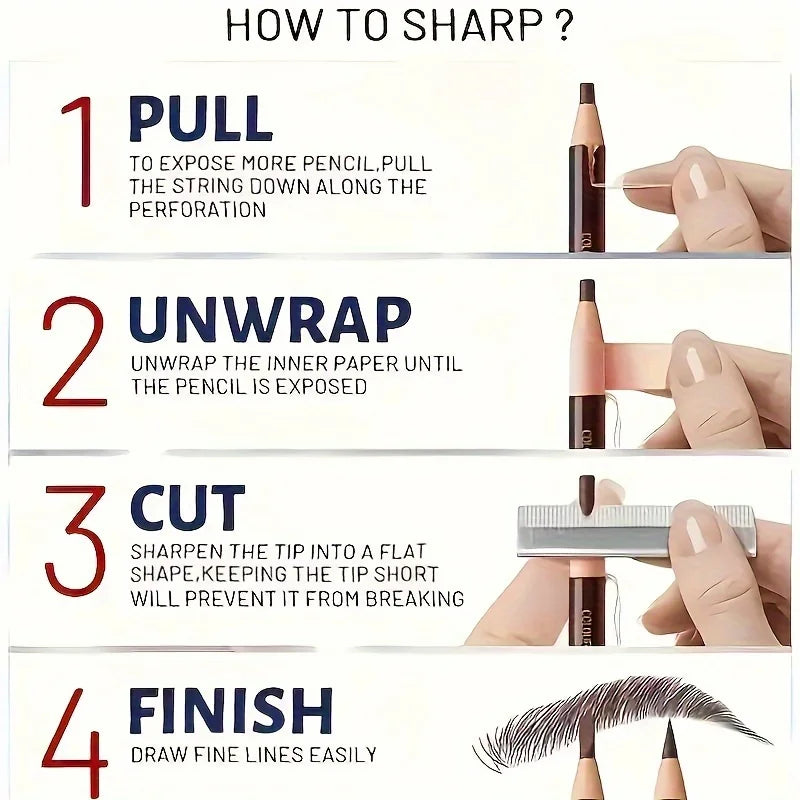 Tear-Off Pull Line Eyebrow Pencil – No Sharpen, Smudge Proof