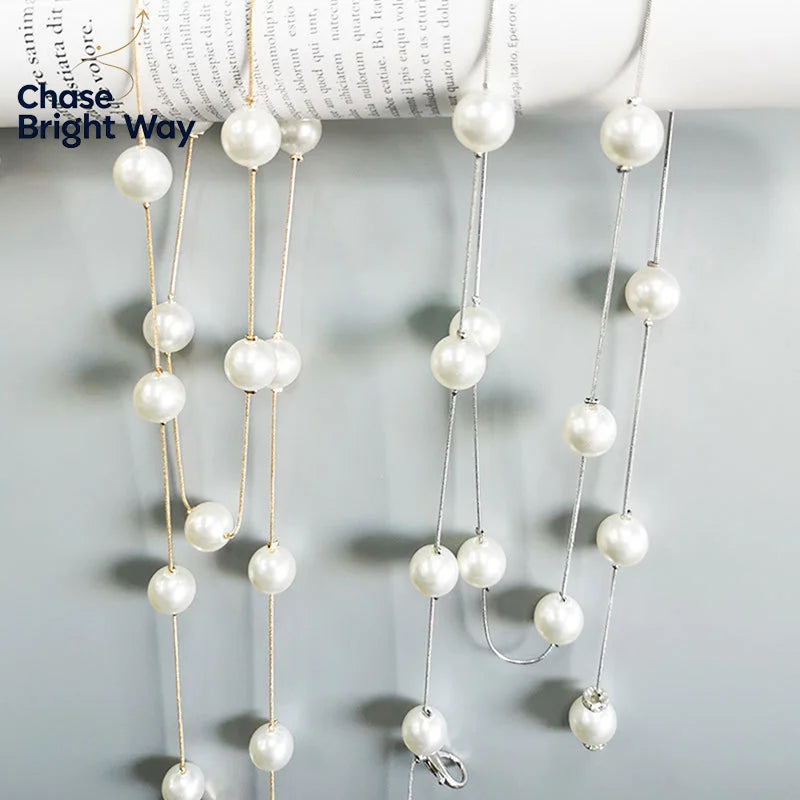 Pearl Chain Belt for Women – Adjustable Metal Waist Belt