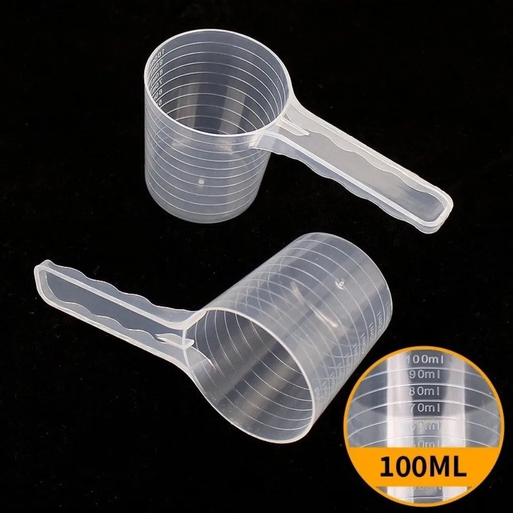 Pet Food Measuring Spoon – 100ml Long Handle Plastic Scoop