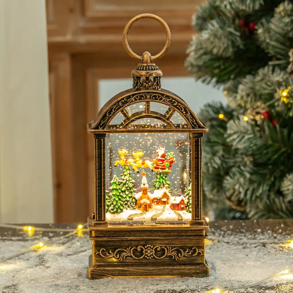 Handheld Christmas Snow Globe LED Light – Festive Desktop Ornament