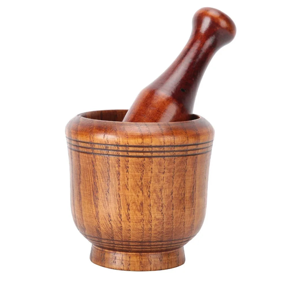 Wooden Mortar and Pestle Set – Jujube Wood Spice Grinder