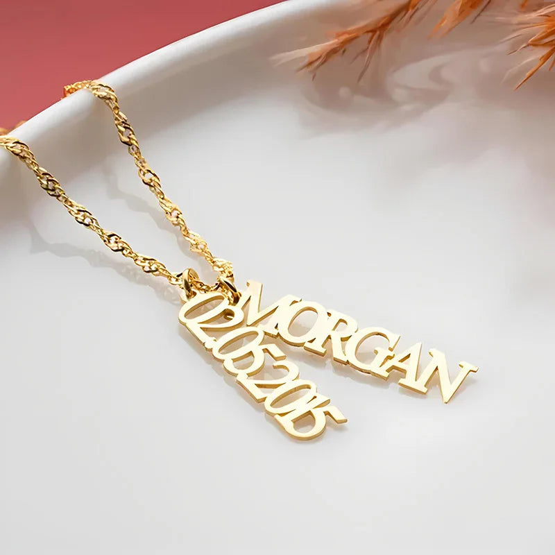 18K Gold Custom Name Necklace – Stainless Steel Choker