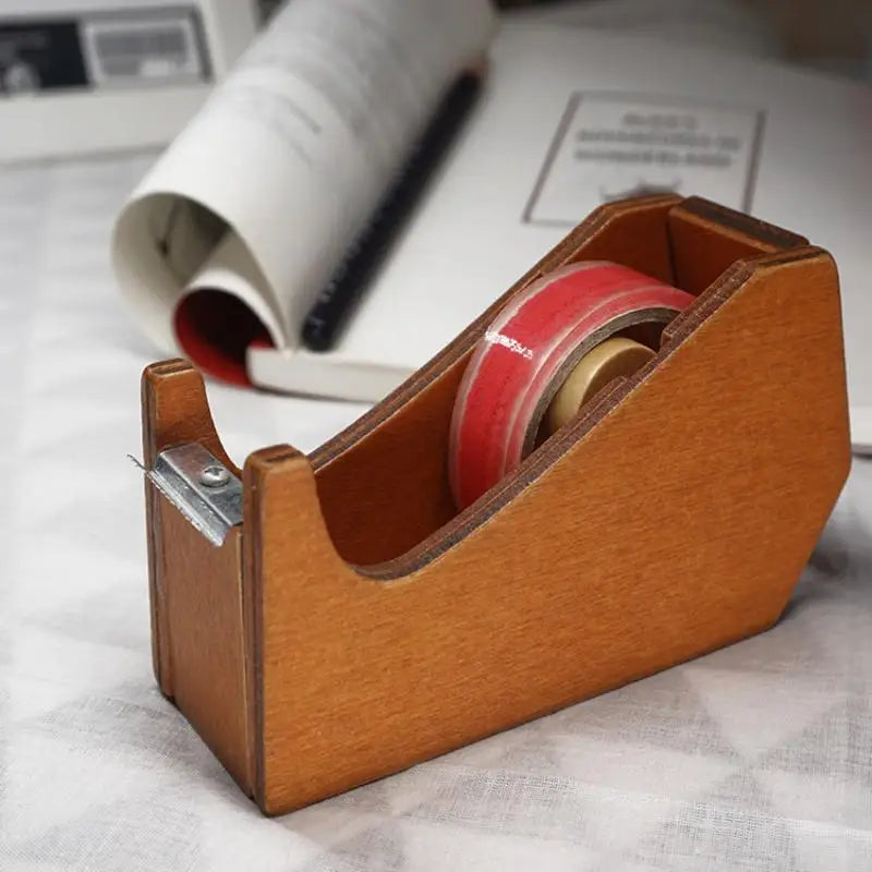 Wooden Animal Tape Dispenser – Squirrel & Whale Desk Cutter