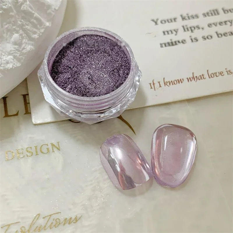 Aurora Mirror Chrome Nail Powder – Holographic Glitter Pigment