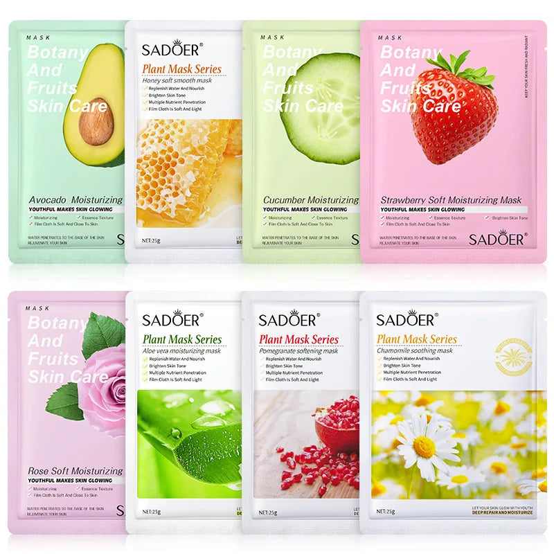 YIMINGYI 8-Pack Plant Extract Face Masks – Hydrating & Firming