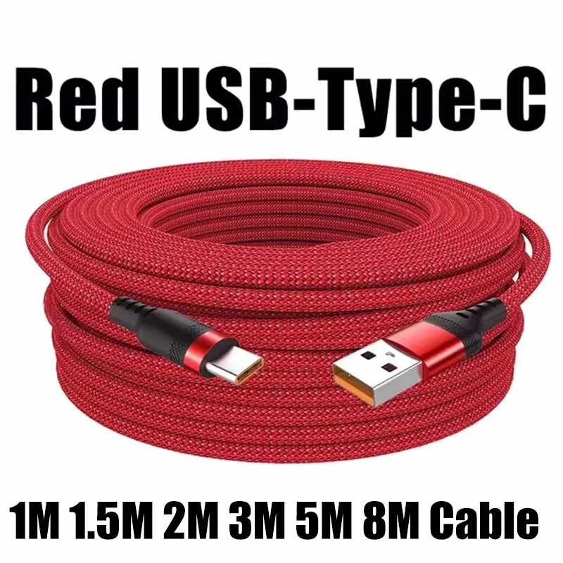 USB-C 6A Super Fast Charging Cable – Nylon Braided 1M–8M
