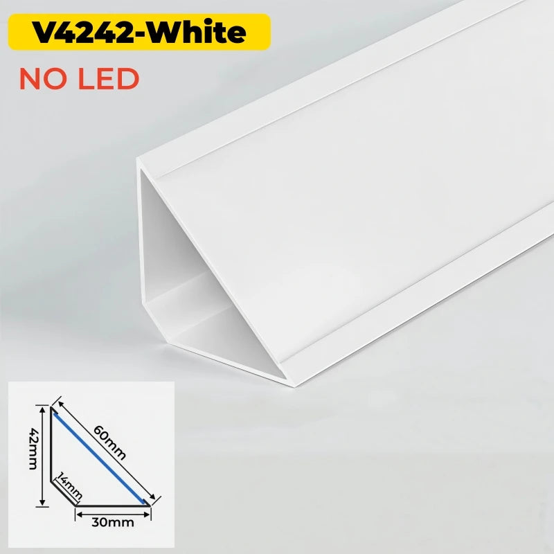 V-Shape 45° Corner LED Aluminum Channel Profile with Diffuser