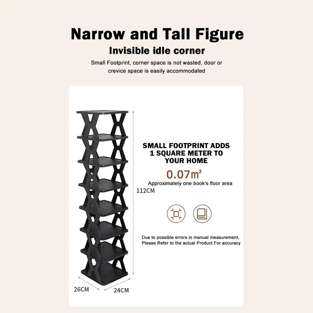 Dustproof Plastic Shoe Rack – 2 to 6 Tier Entryway Organizer
