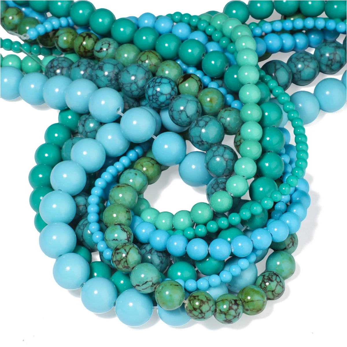 Turquoise Blue Howlite Round Beads 3–10mm | DIY Jewelry Making